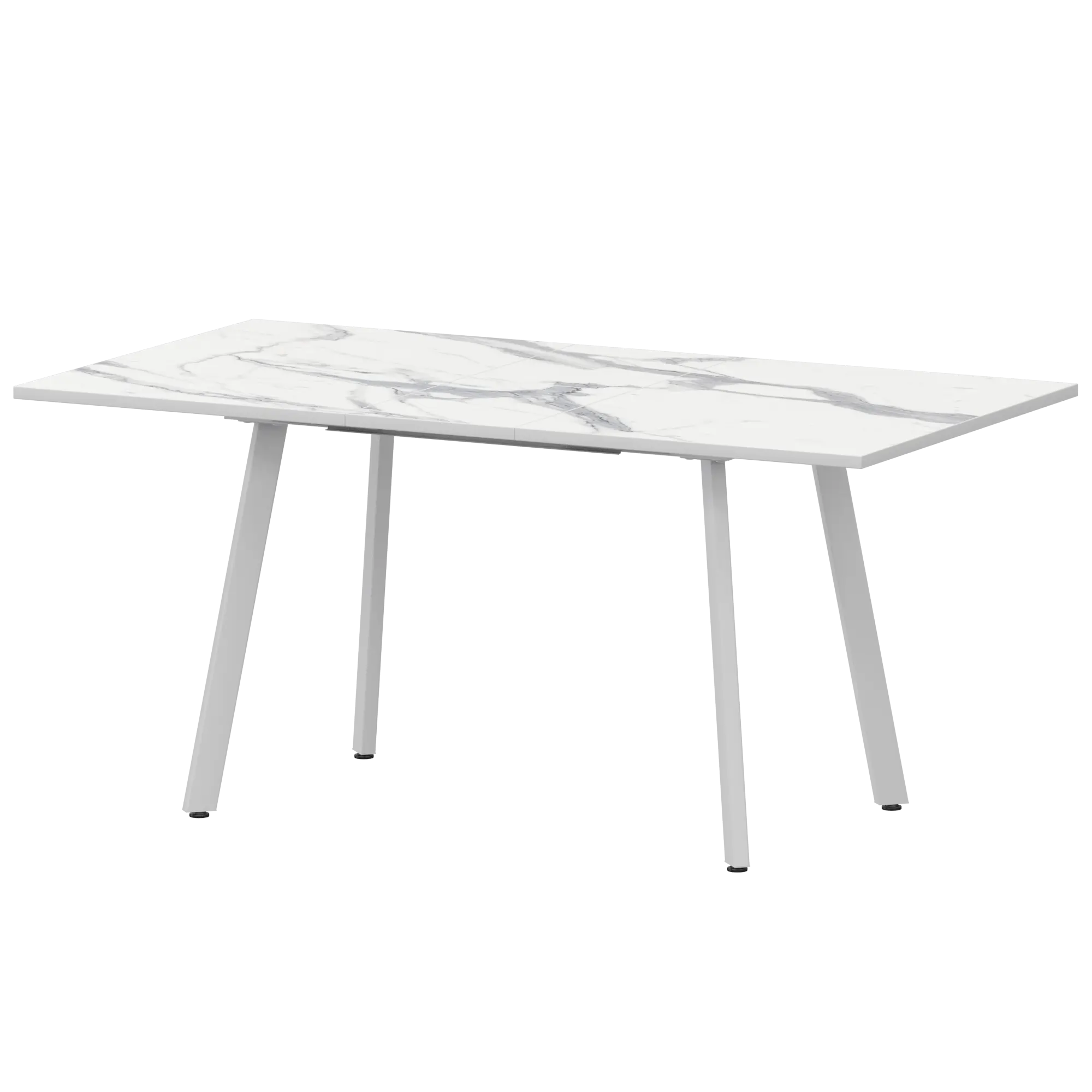 Стол раздвижной Альфа Обеденные столы в пластике Альфа 1100+300 (Н-3781) Мрамор Белый/Белый муар