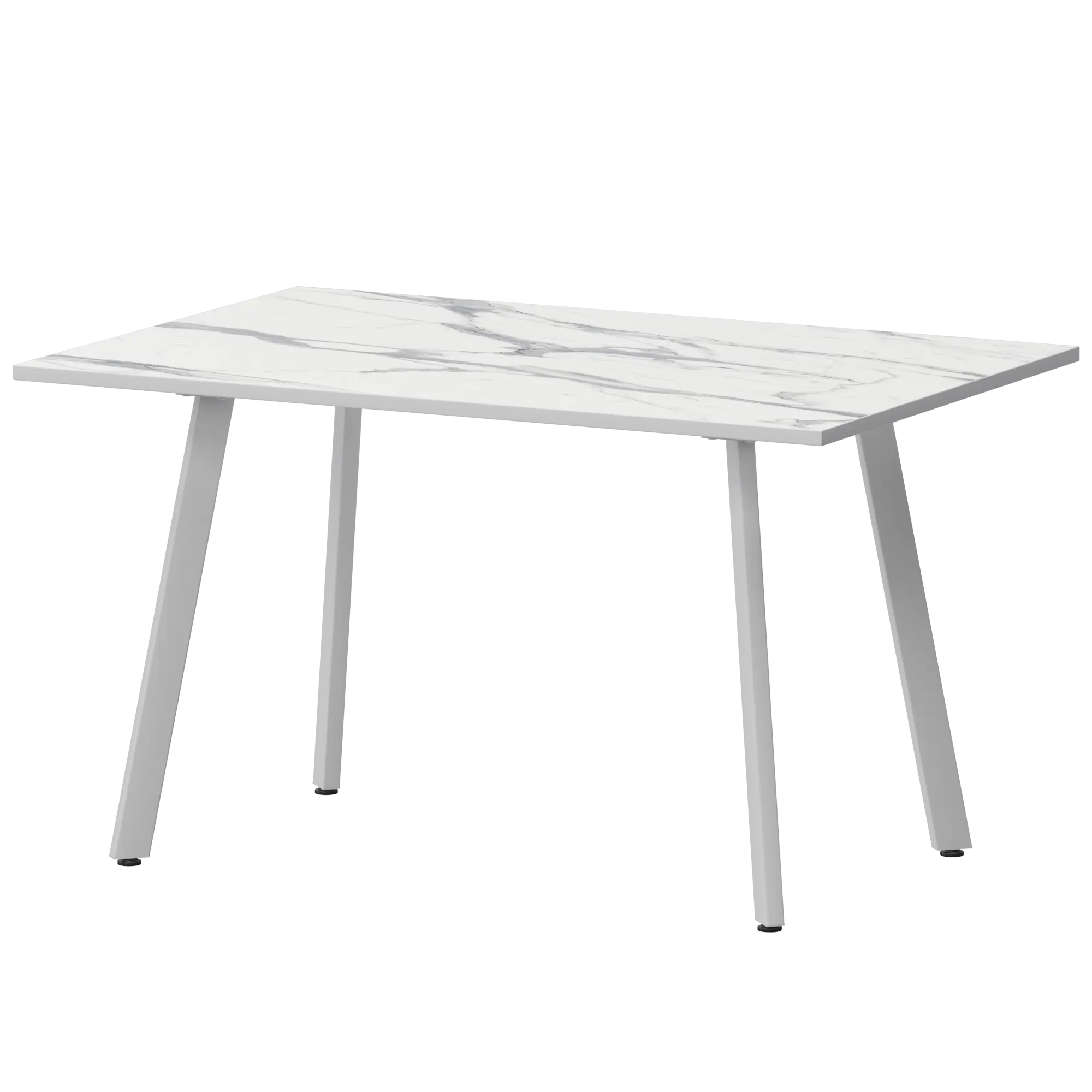 Стол нераздвижной Альфа Обеденные столы в пластике Альфа 1200 (Н-3815) Мрамор Белый/Белый муар