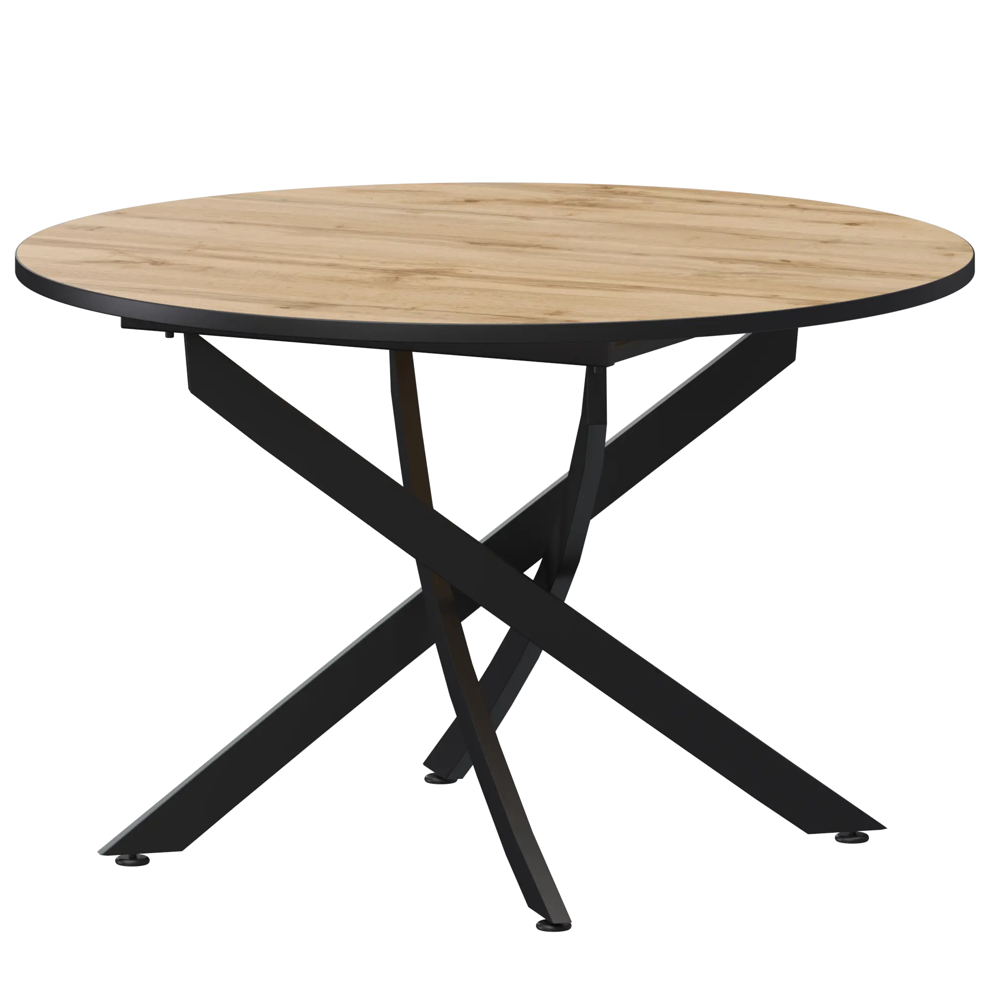 Стол нераздвижной Геометрия 2 Обеденные столы в пластике Геометрия 2 1000 (Н-3782) Дуб Вотан/Черный муар