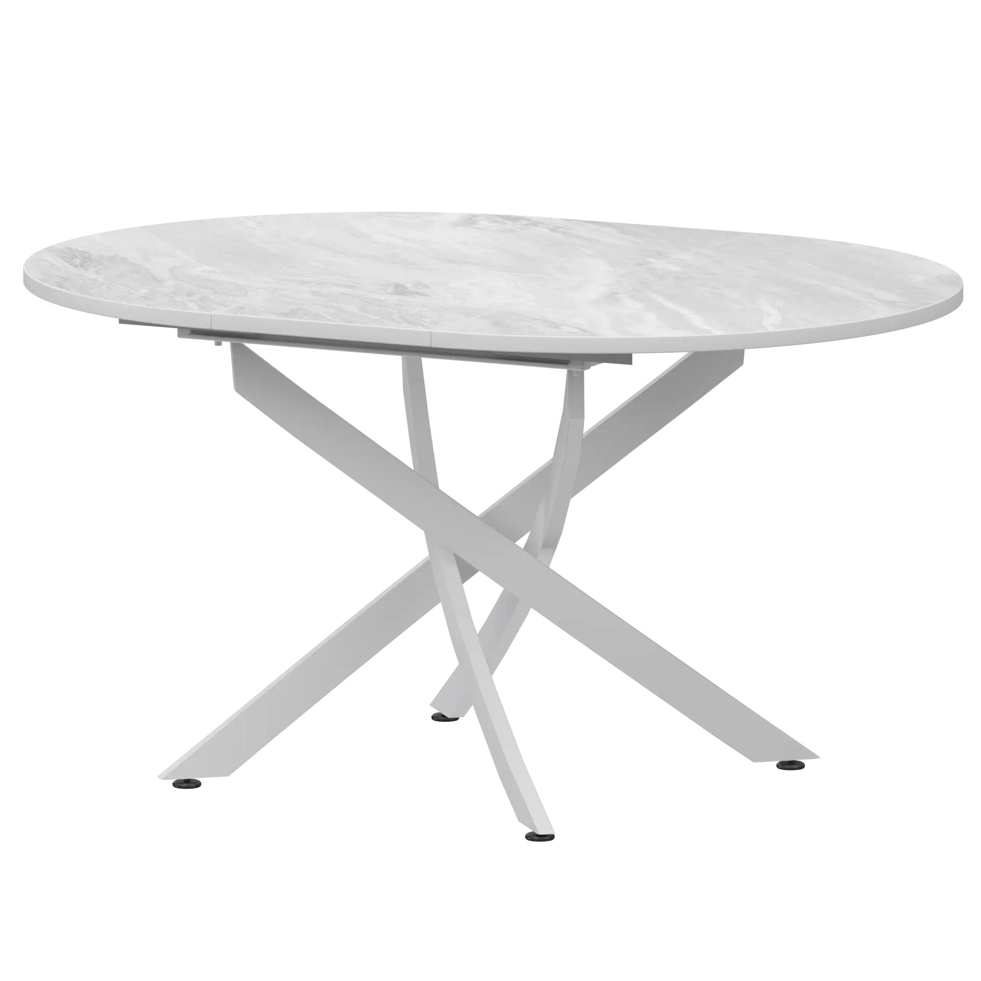 Стол раздвижной Геометрия Обеденные столы в пластике  Лавант/Белый муар