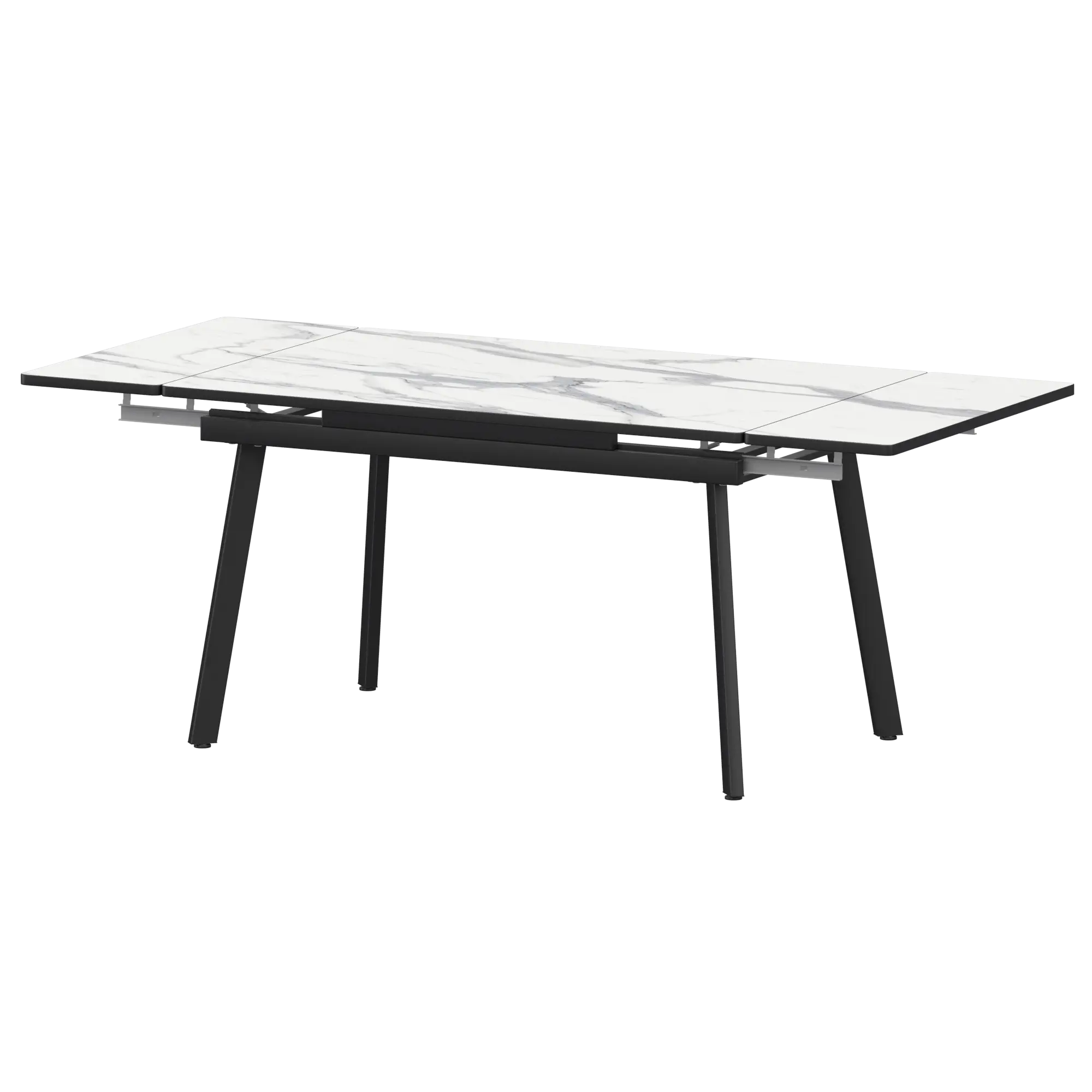 Стол раздвижной Гранд Обеденные столы в пластике  Мрамор Белый/Черный муар