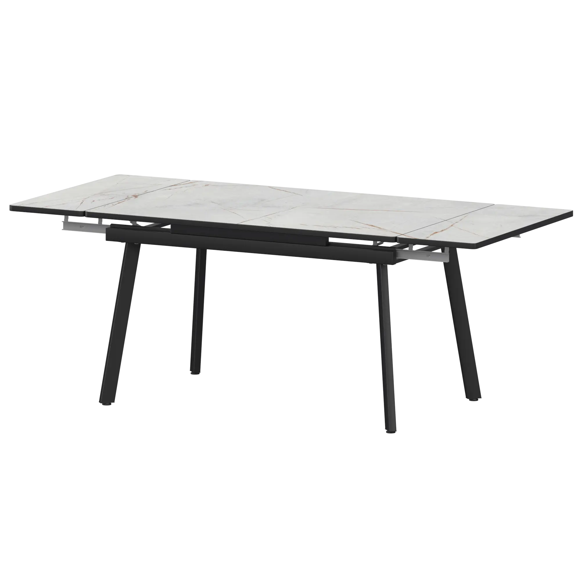 Стол раздвижной Гранд Обеденные столы в пластике  Серый Каспий/Черный муар