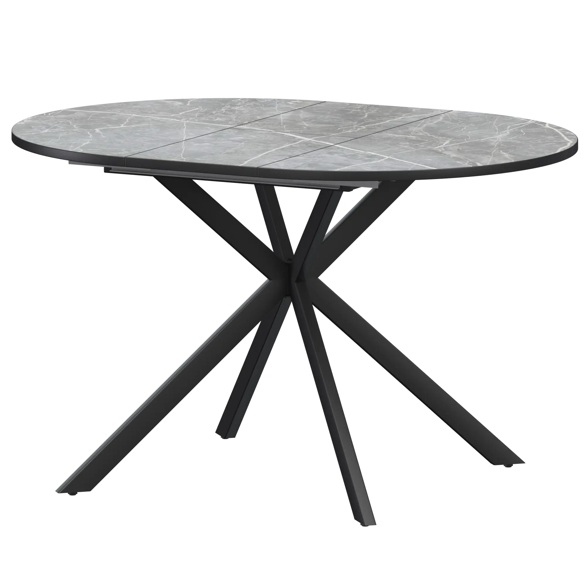 Стол раздвижной Грань 2 Обеденные столы в пластике  Фаерстоун/Черный муар