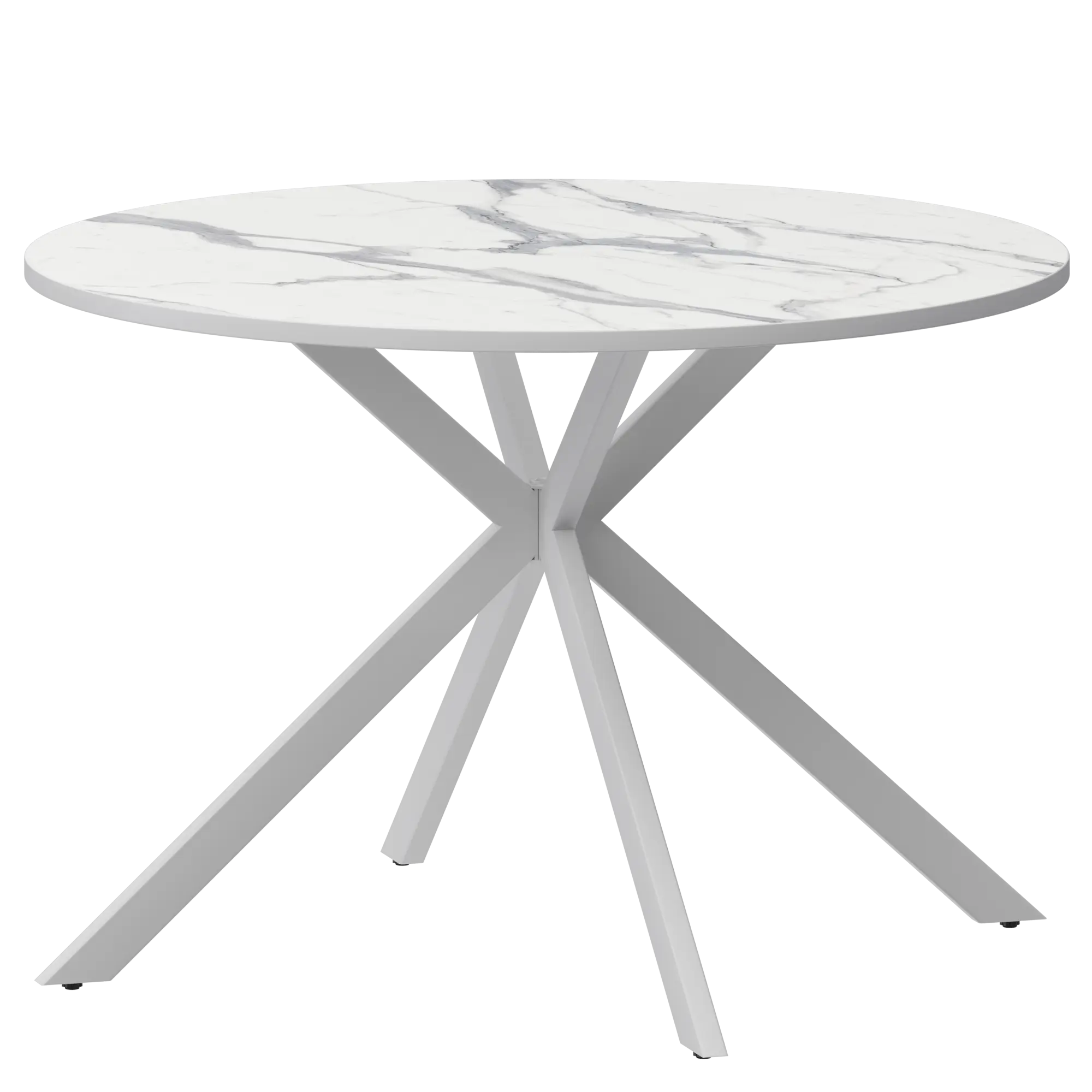 Стол нераздвижной Грань Обеденные столы в пластике  Мрамор Белый/Белый муар