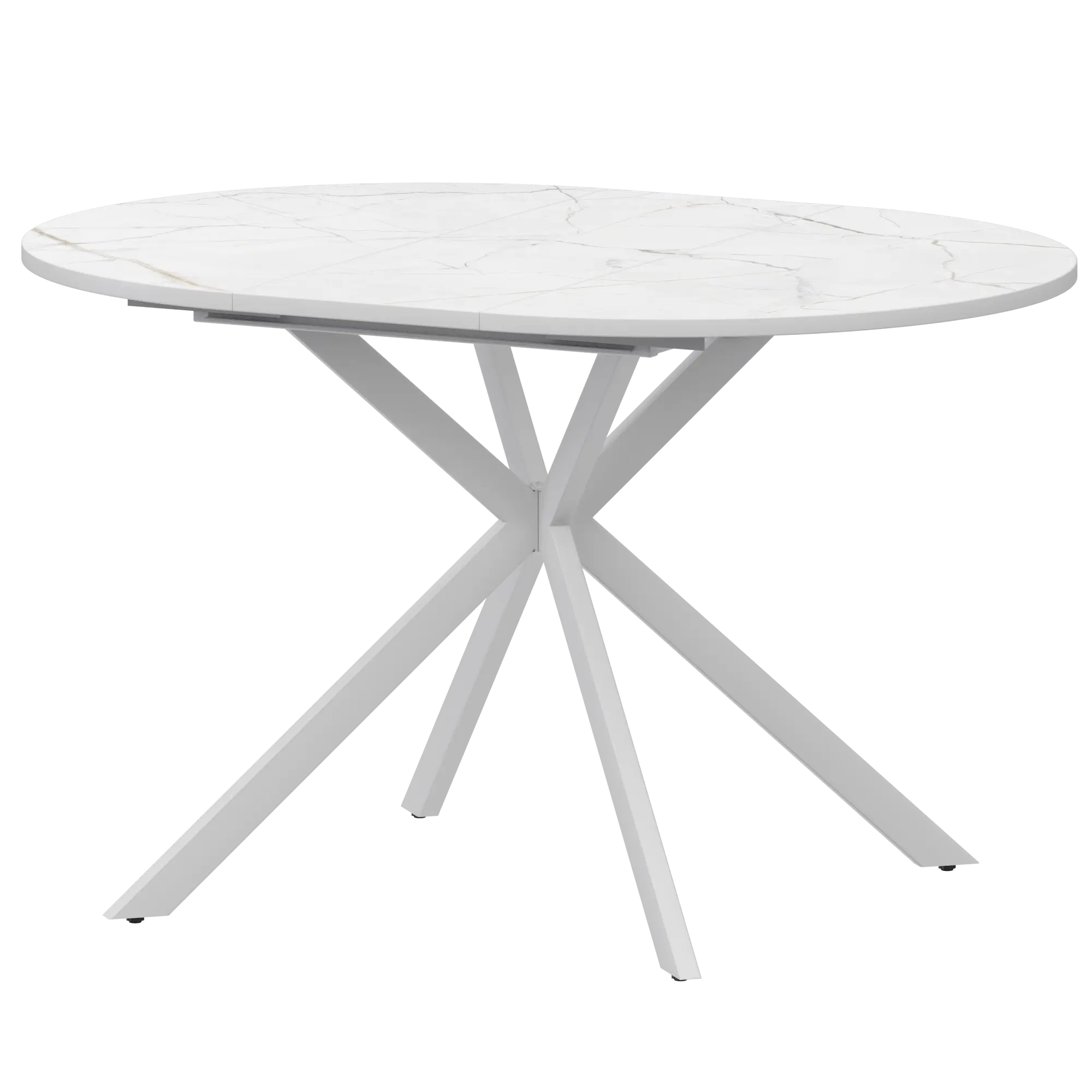 Стол раздвижной Грань Обеденные столы в пластике  Азул/Белый муар