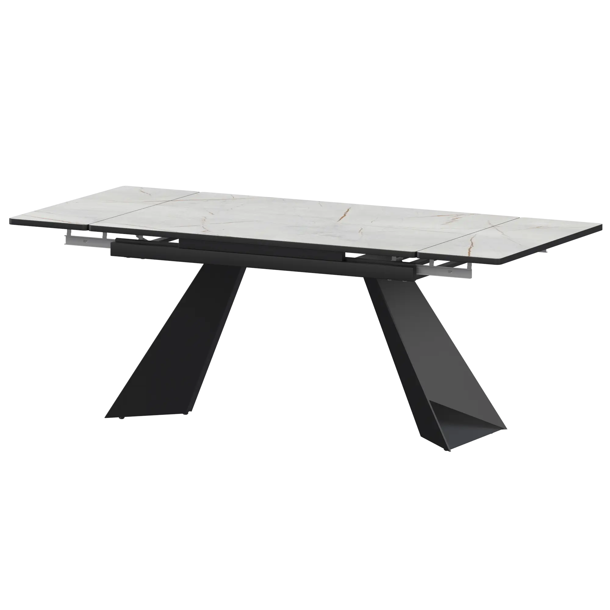 Стол раздвижной Дуэт Обеденные столы в пластике  Серый Каспий/Черный муар