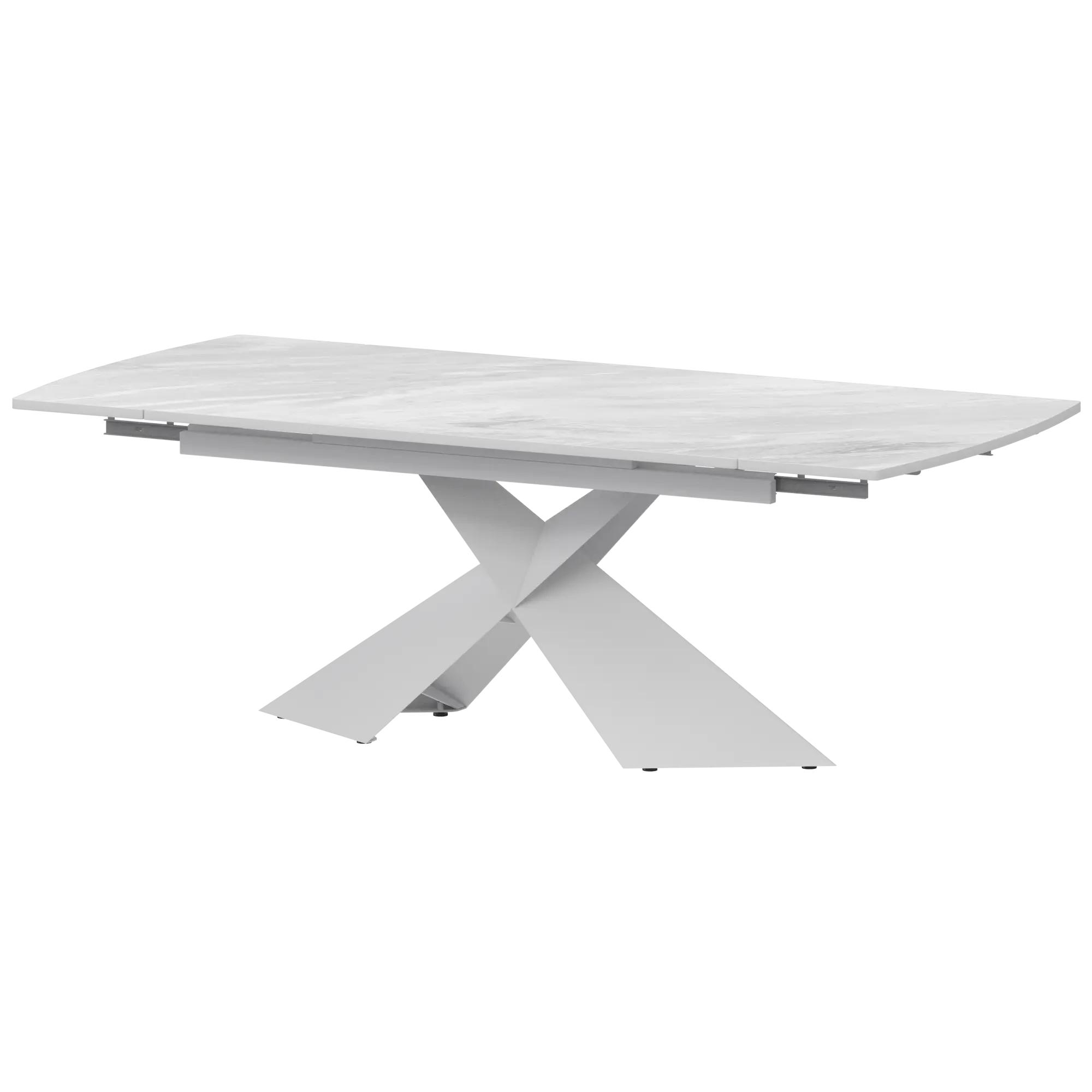 Стол раздвижной Модерн Обеденные столы в пластике  Лавант/Белый муар