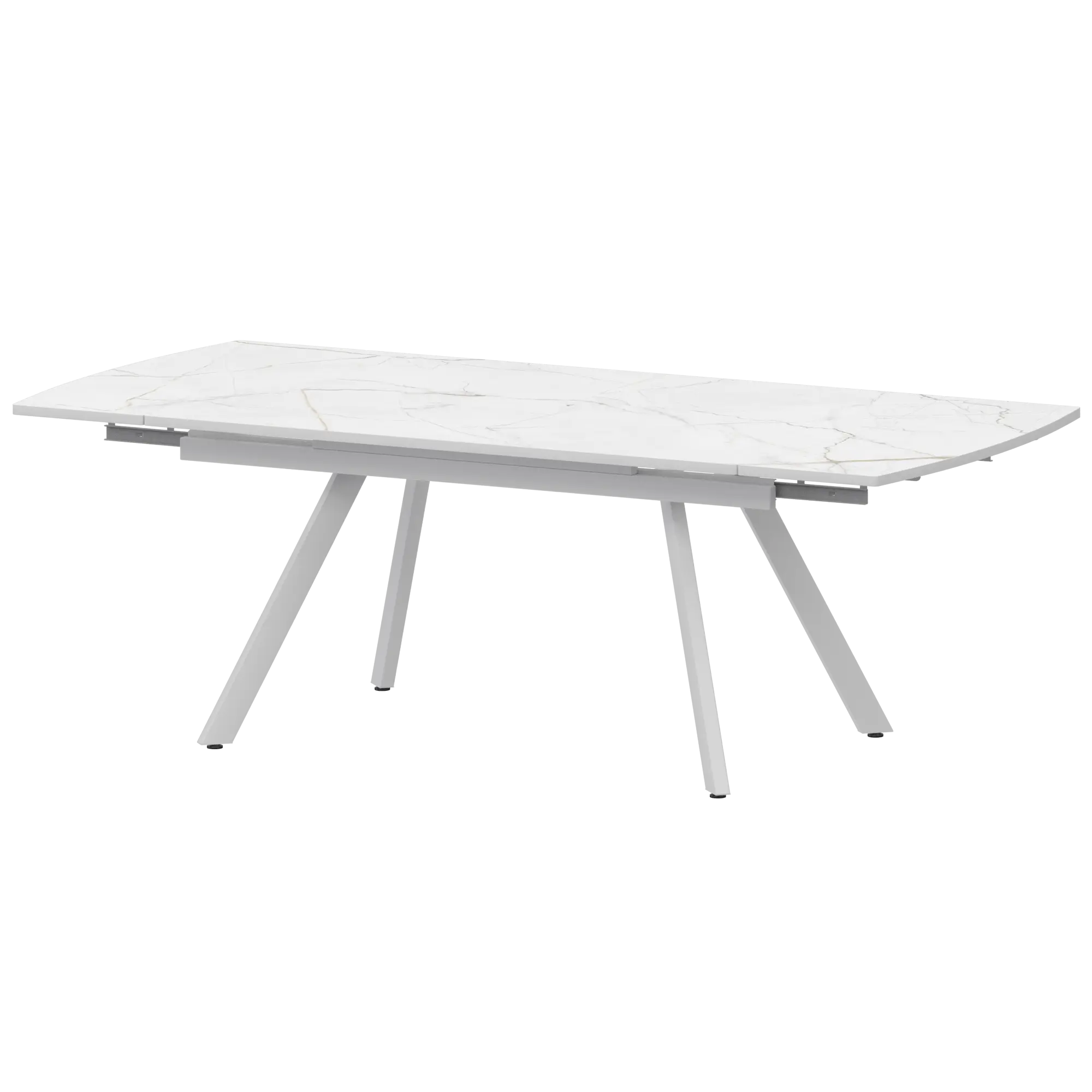 Стол раздвижной Фаворит Обеденные столы в пластике  Азул/Белый муар