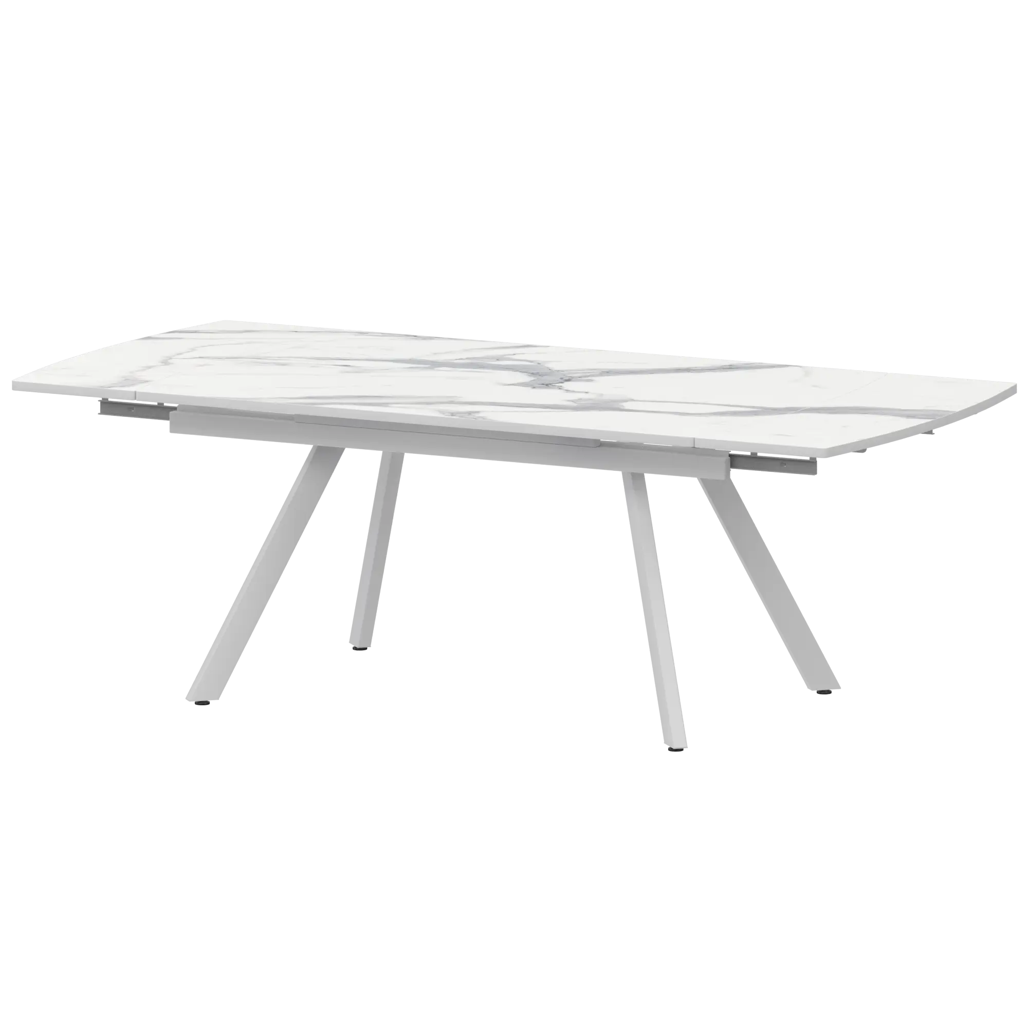 Стол раздвижной Фаворит Обеденные столы в пластике  Мрамор Белый/Белый муар