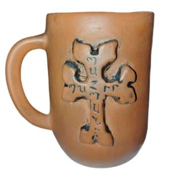 Керамическая кружка - армянский Хачкар