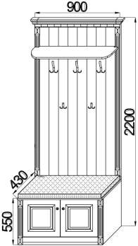 Тумба с вешалкой + карниз ш.900 выс.2200 гл.430