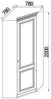 Шкаф угловой + карниз ш.780 выс.2200 гл.780 (лев/прав)