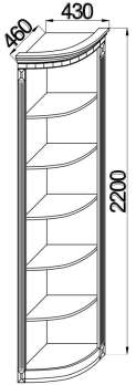 Полка угловая открытая+карниз ш.450 выс.2200 гл.425 (лев/прав)