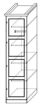 Шкаф 1-дверный глухой ш.500 в.2030 гл.520