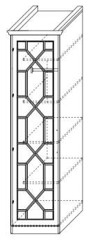 Шкаф 1-дверный с зеркалом ш.500 в.2030 гл.520 2e