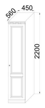 Шкаф 1-дверный без колонн лев / прав Ш3