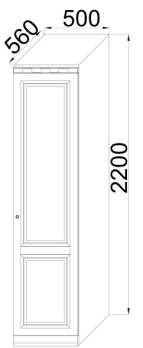 Шкаф 1-дверный без колонн лев / прав Ш4