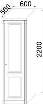 Шкаф 1-дверный со штангой лев / прав Ш6