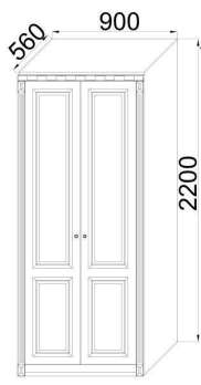 Шкаф 2-дверный со штангой Ш8