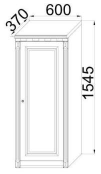 Шкаф без  карниза 1-дверный с витражом