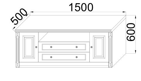 Тумба с дверьми и ящиками