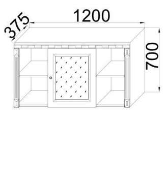 Антресоль 1-дверная с полками