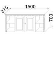 Антресоль 2-дверная с полками