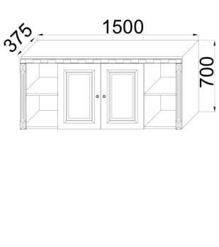 Антресоль 2-дверная с полками