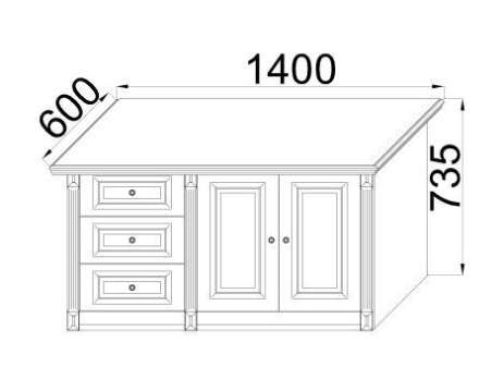 Тумба приставная под технику