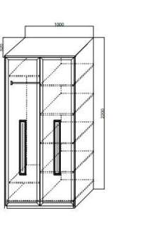 Шкаф комби 2-х дв.