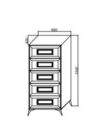 Комод 5-ти ящ (без подзеркальника)