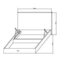 Кровать 1800x2000 с подъёмным механизмом + ёмкость для белья