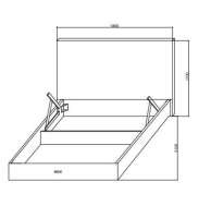 Кровать 1600x2000 с подъёмным механизмом + ёмкость для белья