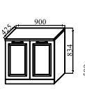Обувница 2-х дверная ш.900 выс.834 гл.425