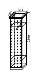 Шкаф 1-дверный с зеркалом ш.574 выс.2200 гл.460