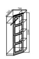 Шкаф угловой без зеркала ш.780х780 выс.2200