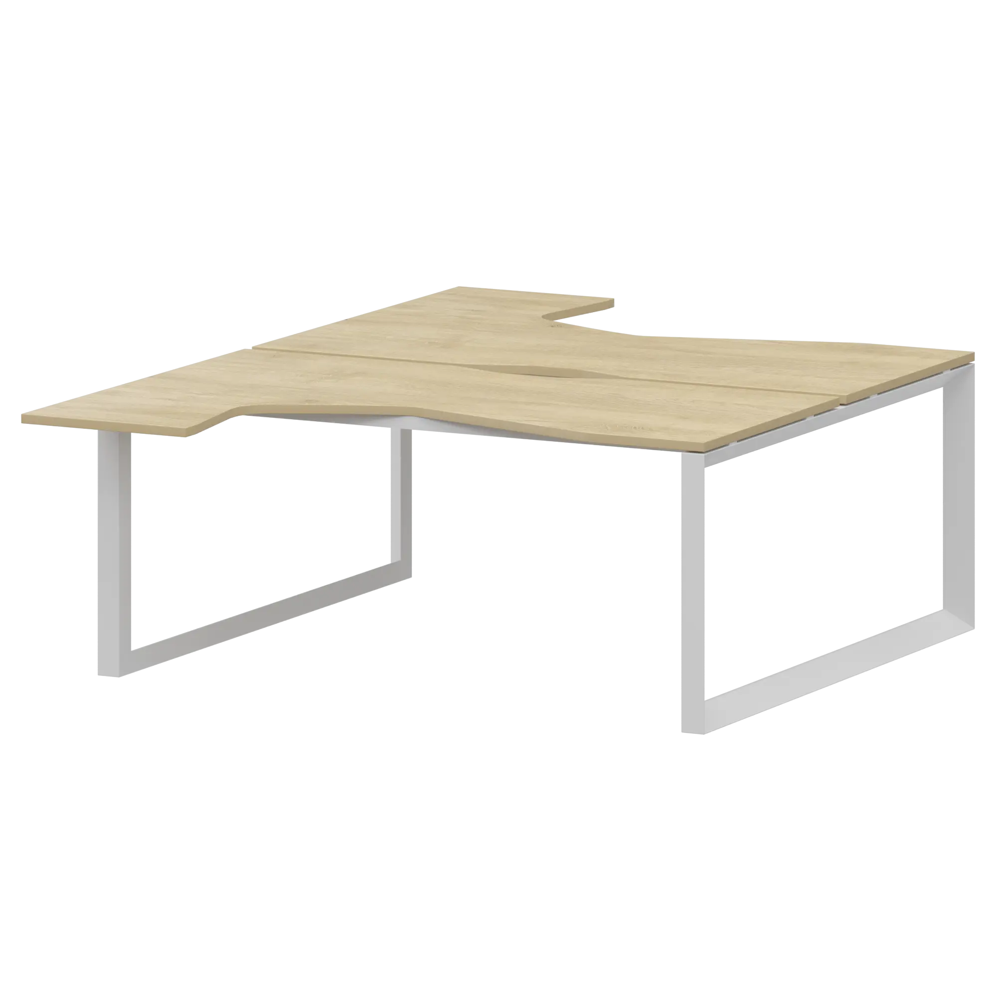 Бенч эргономичный на 2 рабочих места на металлокаркасе Аргентум-МП НТМП.О.Б2-060 Баттл Рок/Белый