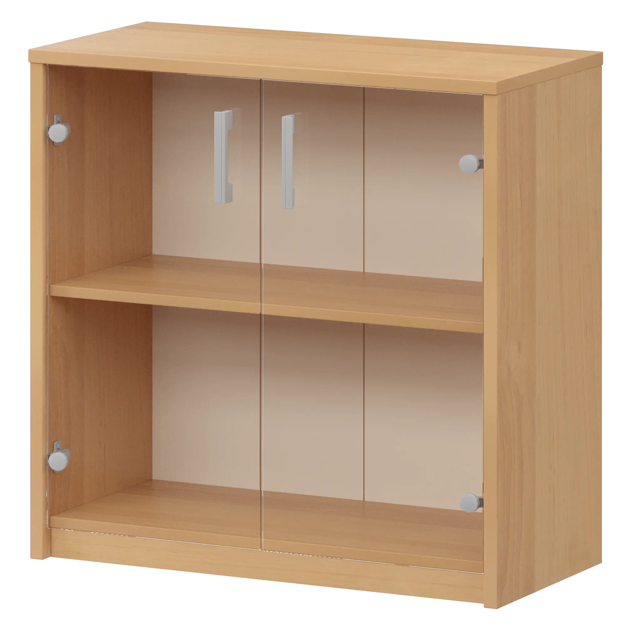 Стеллаж низкий с прозрачным стеклом Арго А-302/А-стл302пр Ольха