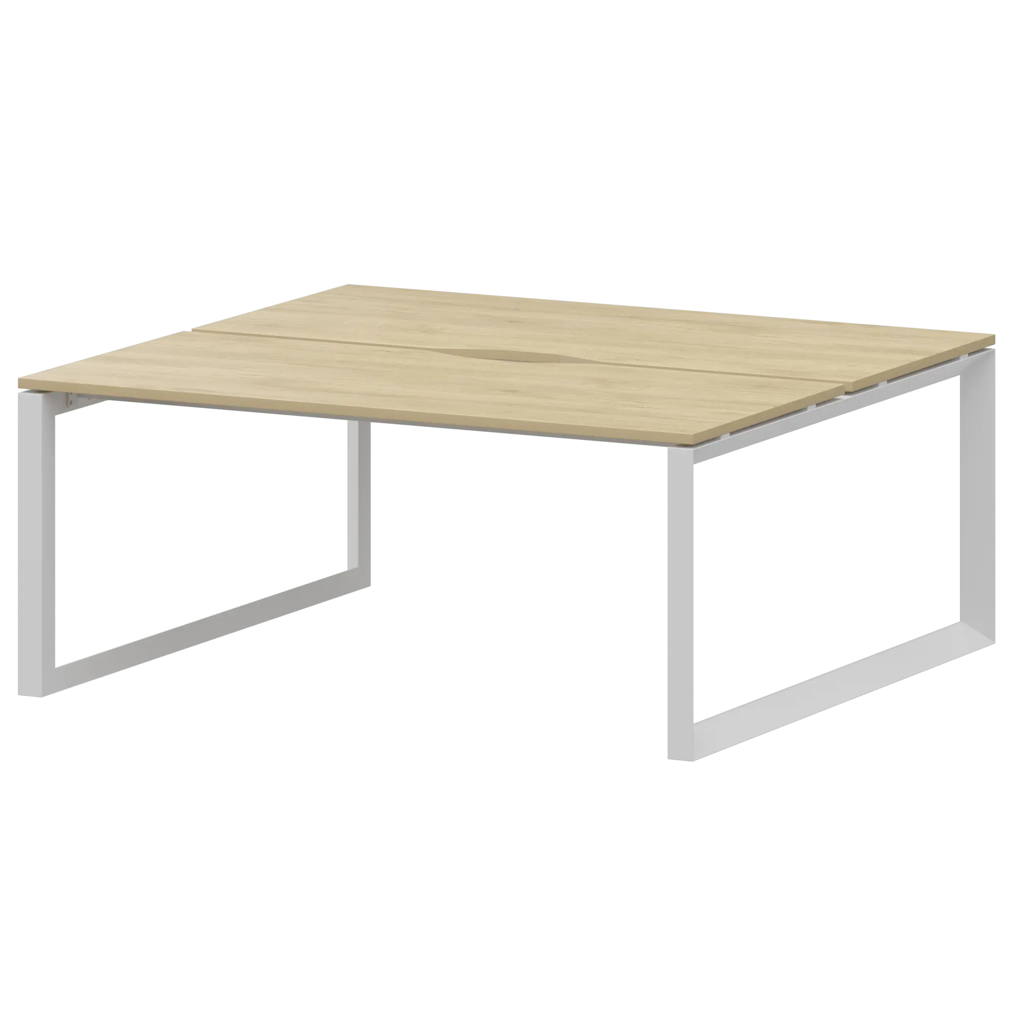 Бенч двойной на 2 рабочих места на металлокаркасе Аргентум-МП НТМП.О.Б2-160 Баттл Рок/Белый