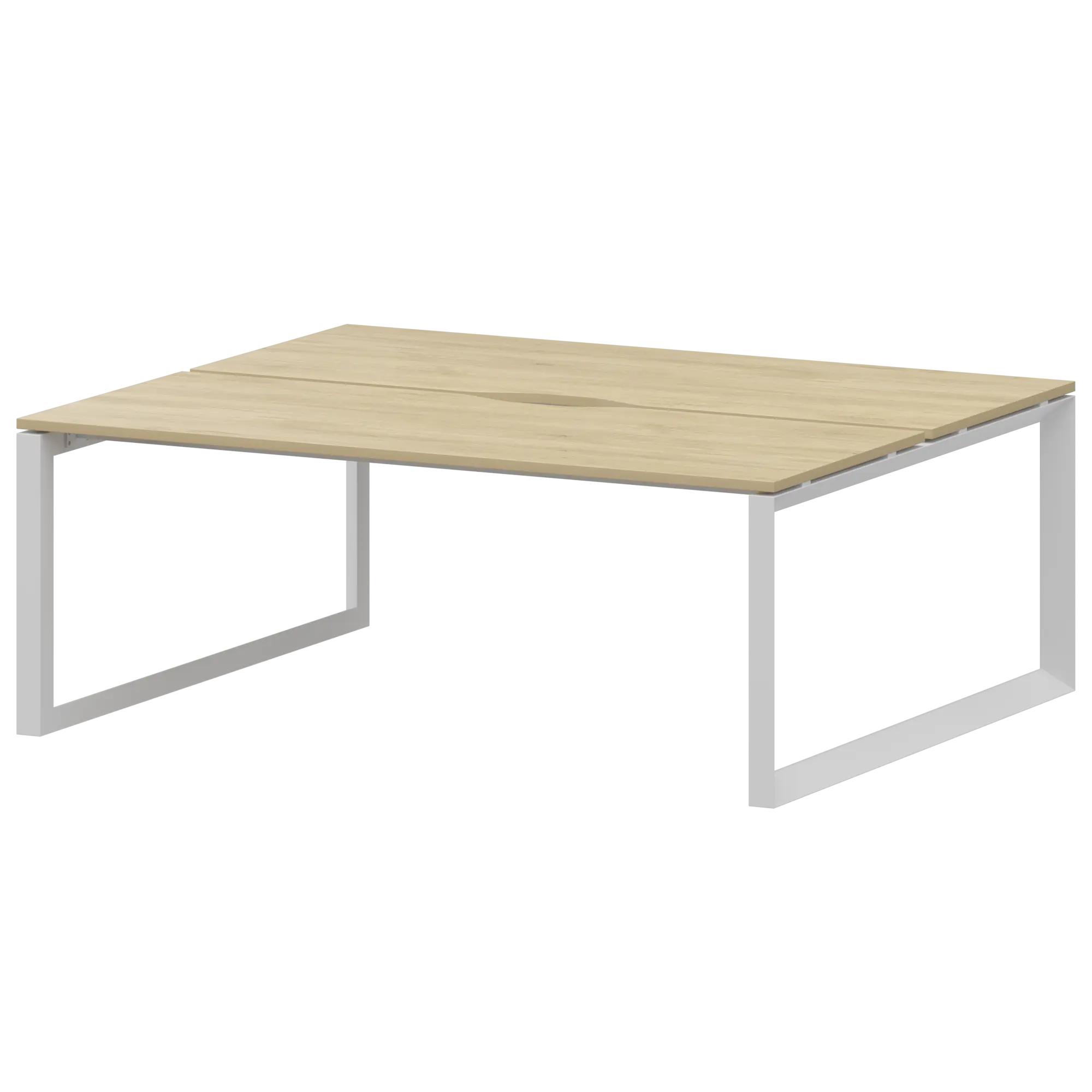 Бенч двойной на 2 рабочих места на металлокаркасе Аргентум-МП НТМП.О.Б2-180 Баттл Рок/Белый