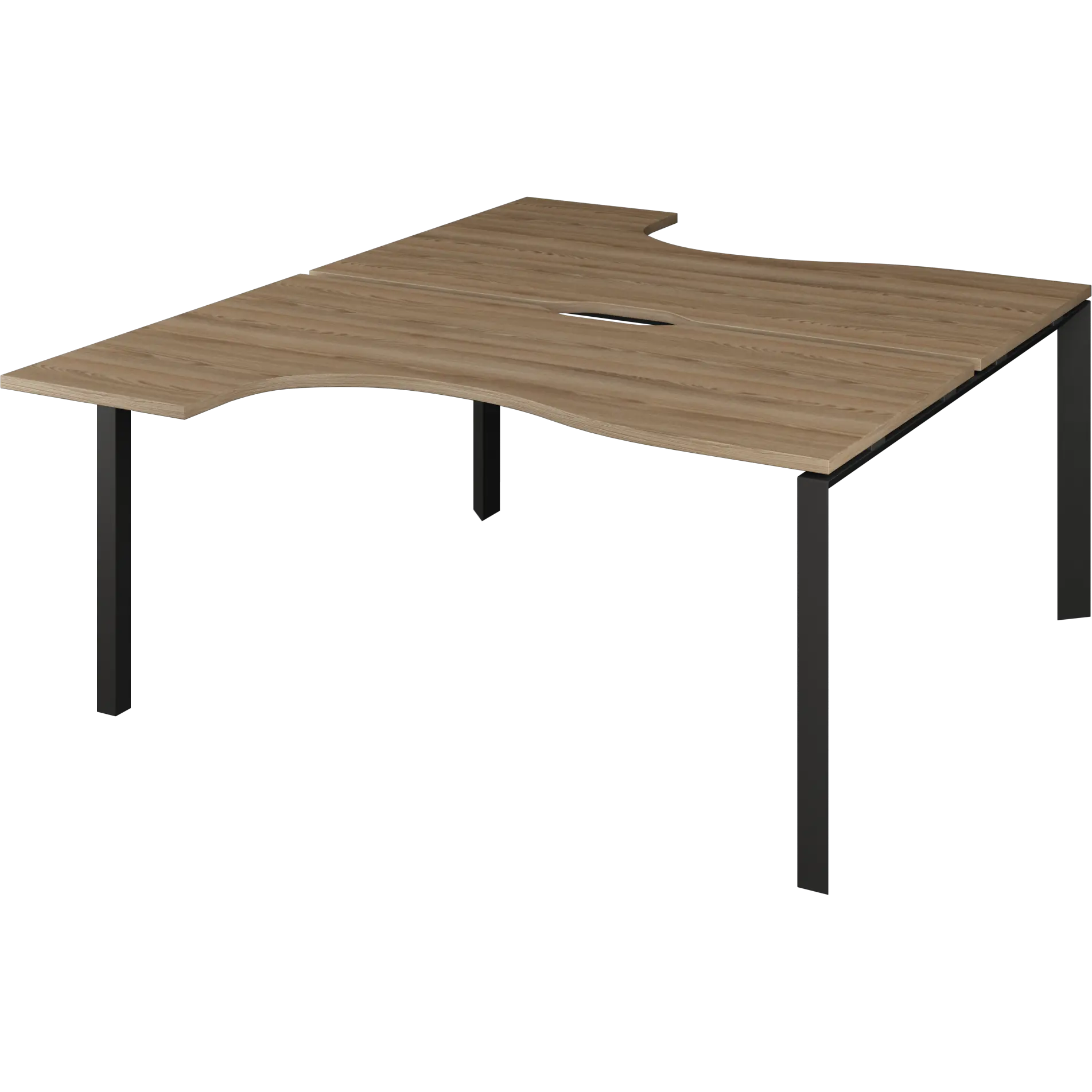 Бенч эргономичный на 2 рабочих места на металлокаркасе Аргентум-МП НТМП.П.Б2-040 Дуб сафари/Антрацит