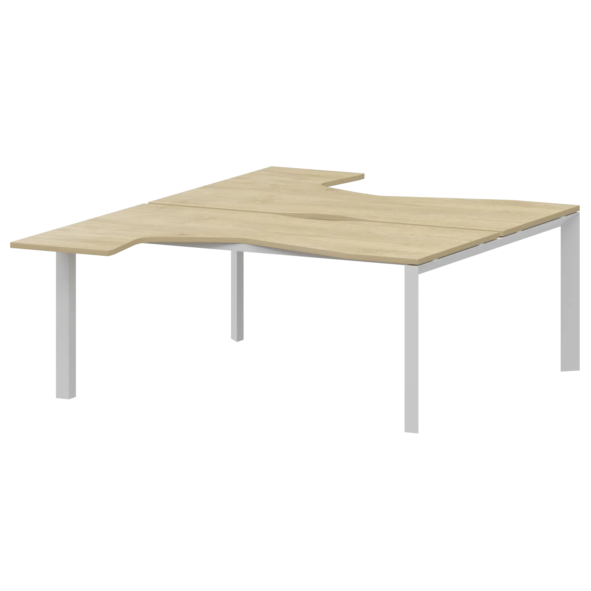 Бенч эргономичный на 2 рабочих места на металлокаркасе Аргентум-МП НТМП.П.Б2-060 Баттл Рок/Белый